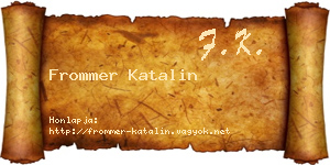 Frommer Katalin névjegykártya